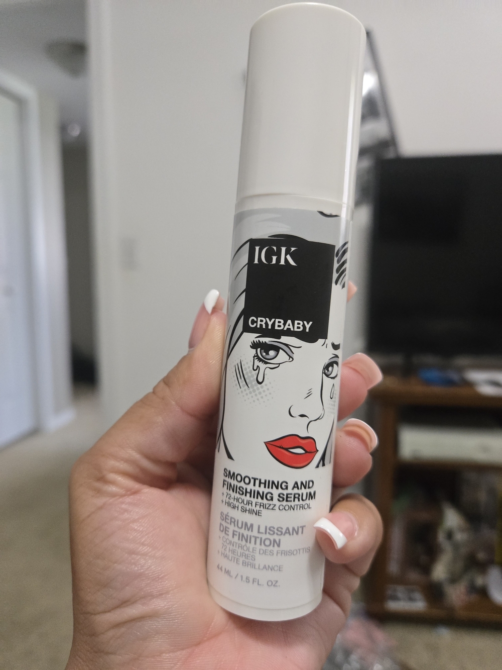 GK Crybaby Smoothing and Finishing Serum – White with Red Accent